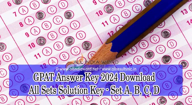 GPAT Answer Key 2024 Download