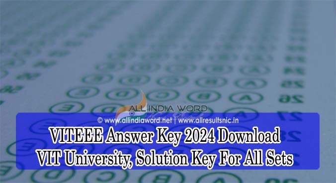VITEEE Solutions Key 2024